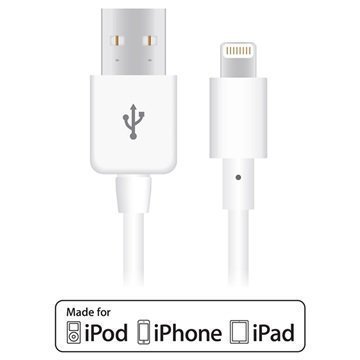 Naztech Lightning / USB Kaapeli iPhone 6 Plus iPad Mini 4 iPad Pro Valkoinen