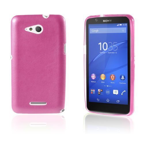 Nesboe Sony Xperia E4g E2003 / Dual 2033 Nahkapäällystetty Tpu Kotelo Pinkki