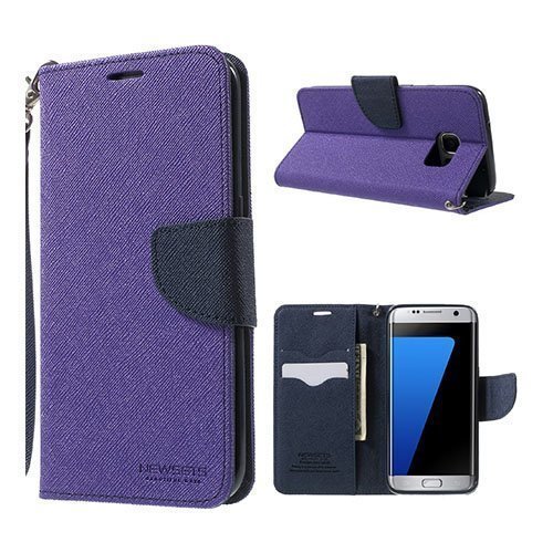 Newsets Mercury Samsung Galaxy S7 Edge Nahkakotelo Korttitaskuilla Violetti