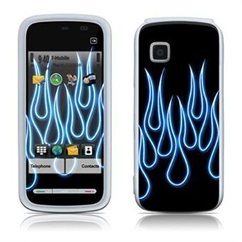 Nokia 5230 Blue Neon Flames Skin