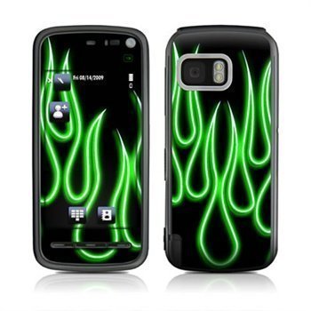 Nokia 5800 XpressMusic Neon Flames Skin Green