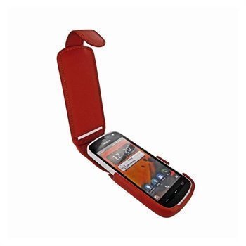 Nokia 808 PureView Piel Frama iMagnum2 Nahkakotelo Punainen