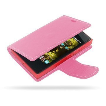 Nokia Asha 503 PDair Leather Case 3JNKA0B41 Vaaleanpunainen