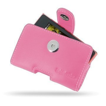 Nokia Asha 503 PDair Vaakakotelo Nahka Vaaleanpunainen