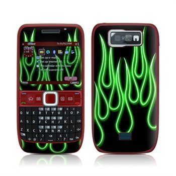 Nokia E63 Neon Flames Skin Green