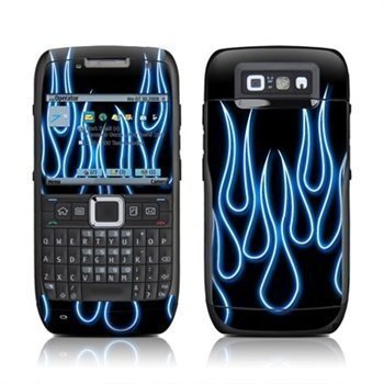 Nokia E71 Neon Flames Skin Blue