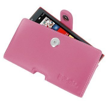 Nokia Lumia 1520 PDair Vaakakotelo Nahka Vaaleanpunainen