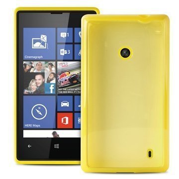 Nokia Lumia 520 Lumia 525 Puro Läpinäkyvä SilikoniKotelo â" Keltainen