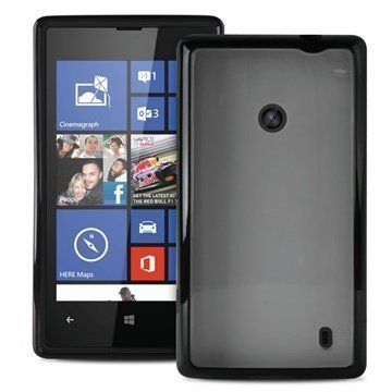 Nokia Lumia 520 Lumia 525 Puro Läpinäkyvä SilikoniKotelo â" Musta