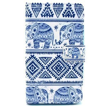 Nokia Lumia 625 Lompakkomallinen Nahkakotelo Tribal Norsu