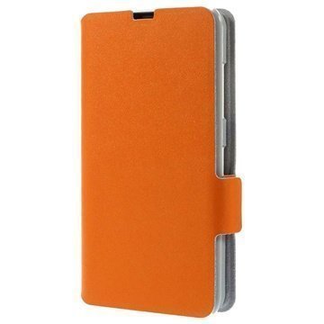 Nokia Lumia 630 Doormoon Wallet Nahkakotelo Oranssi