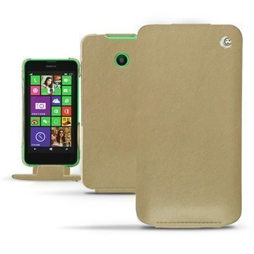 Nokia Lumia 630 Nokia Lumia 635 Noreve Tradition Läpällinen Nahkakotelo Beige