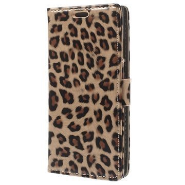 Nokia Lumia 730 Dual Sim Lumia 735 Nahkainen Lompakkokotelo Leopardi