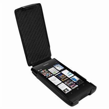 Nokia Lumia 800 Piel Frama iMagnum Nahkakotelo Musta