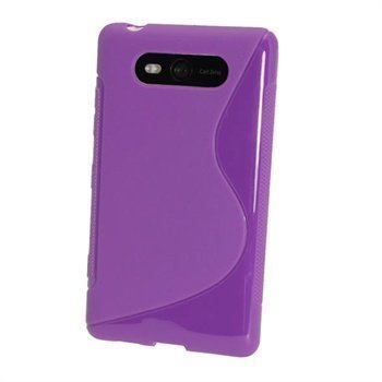 Nokia Lumia 820 iGadgitz Kaksivärinen TPU-Suojakotelo Violetti