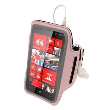Nokia Lumia 820 iGadgitz Neopreeni Käsivarsikotelo Pinkki