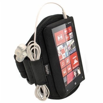 Nokia Lumia 820 iGadgitz Neoprene Armband Sports Jogging Black