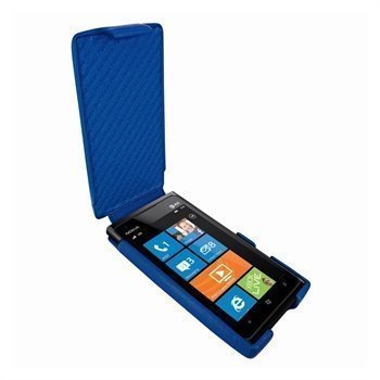 Nokia Lumia 900 Piel Frama iMagnum Nahkakotelo Sininen