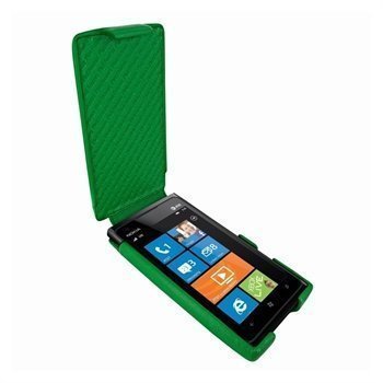 Nokia Lumia 900 Piel Frama iMagnum Nahkakotelo Vihreä
