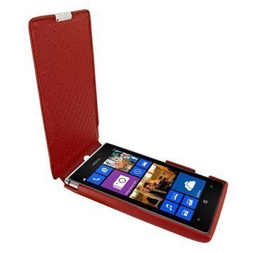 Nokia Lumia 925 Piel Frama iMagnum Nahkakotelo Punainen