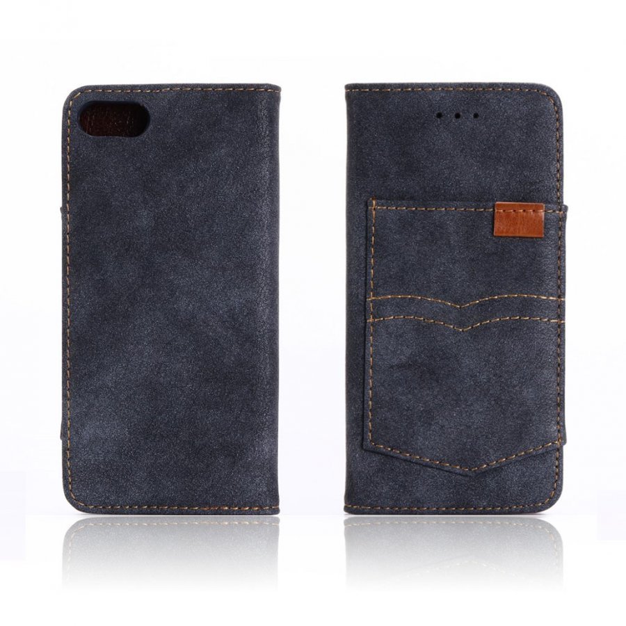 Nørgaard Iphone 7 Retro Tyylinen Matta Nahkakotelo Tummansininen