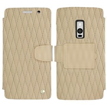 OnePlus 2 Noreve Tradition B Lompakkomallinen Nahkakotelo PerpÃ©tuelle Couture Beige