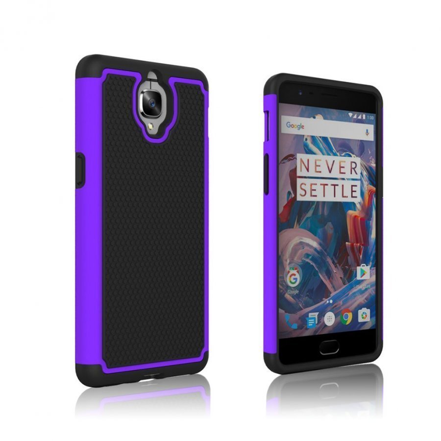 Oneplus 3t / 3 Jalkapallon Kuvioinen Joustava Muovikuori Violetti