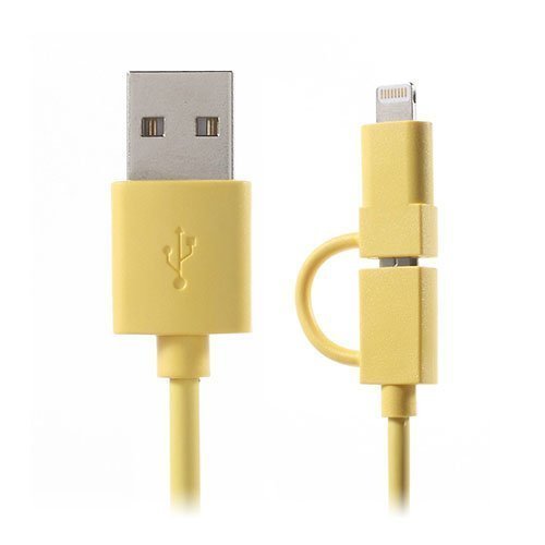 Opso Mf-Sc11 Lightning + Mikro Usb Kaapeli Keltainen