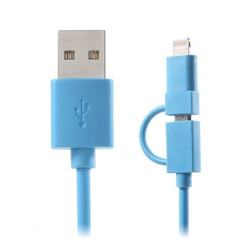 Opso Mf-Sc11 Lightning + Mikro Usb Kaapeli Sininen