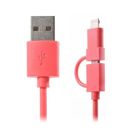 Opso Mf-Sc11 Lightning + Mikro Usb Kaapeli Vesimelonin Punainen