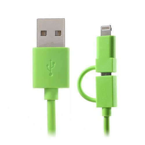 Opso Mf-Sc11 Lightning + Mikro Usb Kaapeli Vihreä