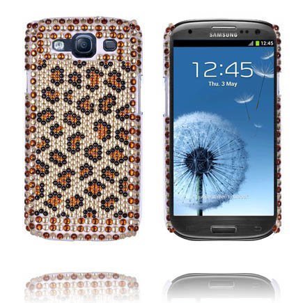Paris Keltainen Leopardi Samsung Galaxy S3 Bling Suojakuori