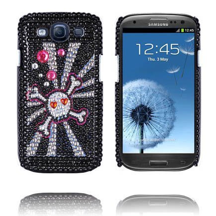 Paris Pääkallo & Säteet Samsung Galaxy S3 Bling Suojakuori