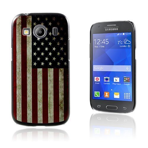 Persson Kova Muovikuori Samsung Galaxy Ace 4 Puhelimeen Vanha Amerikan Lippu