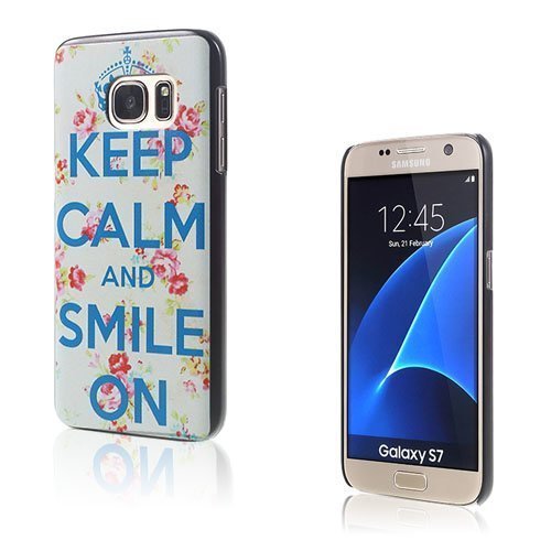 Persson Samsung Galaxy S7 Kova Muovikuori Pysy Rauhallisena Ja Hymyile