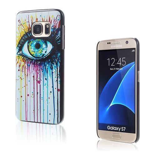 Persson Samsung Galaxy S7 Kova Muovikuori Väritetty Silmä