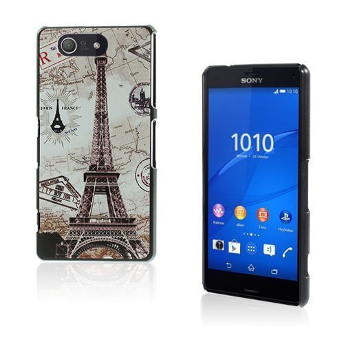 Persson Sony Xperia Z3 Compact Suojakuori Eiffel Torni Ja Kartta