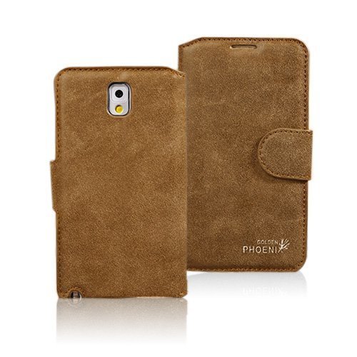 Phoenix Khaki Samsung Galaxy Note 3 Genuine Nahkakotelo