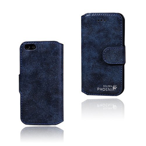 Phoenix Sininen Iphone 5 / 5s Genuine Nahkakotelo