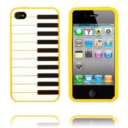 Piano Keltainen Iphone 4 / 4s Silikonikuori