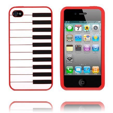 Piano Punainen Iphone 4 / 4s Silikonikuori