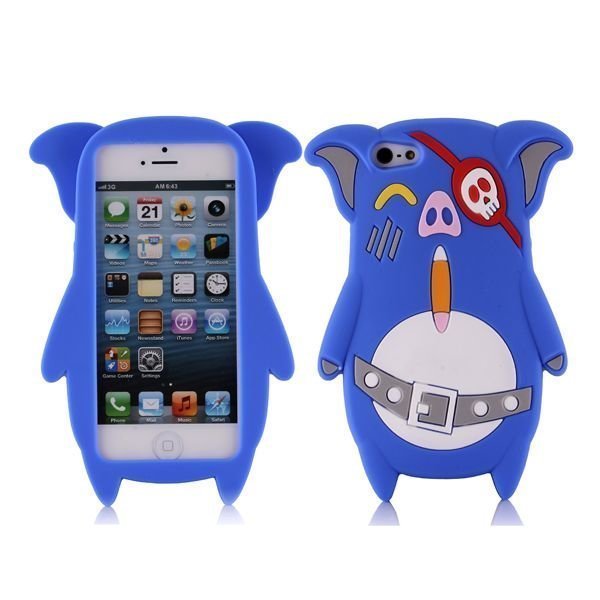 Piratepiggy Sininen Iphone 5 Silikonikuori