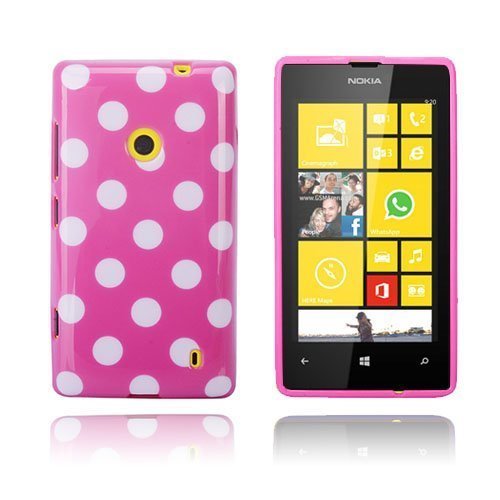 Polka Dote Kuuma Pinkki Nokia Lumia 520 Suojakuori