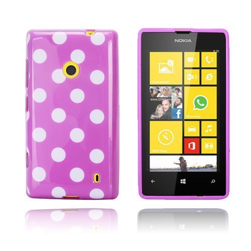 Polka Dote Violetti Nokia Lumia 520 Suojakuori