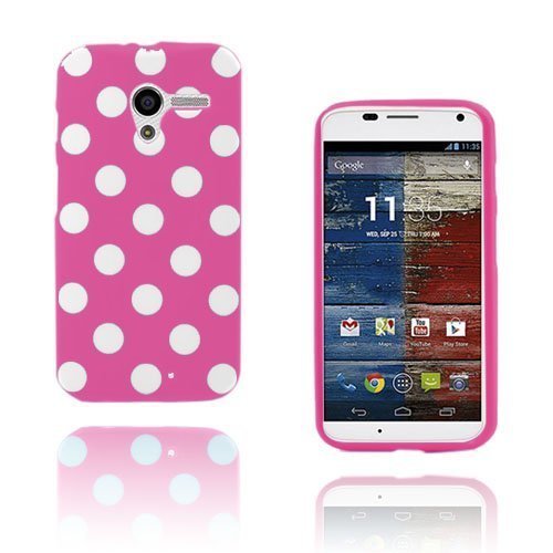 Polka Dots Motorola Moto X Suojakuori Kuuma Pinkki