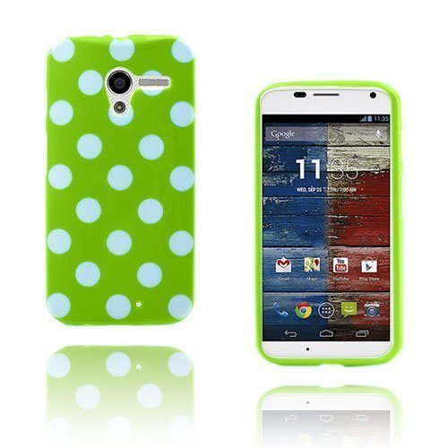 Polka Dots Motorola Moto X Suojakuori Vihreä