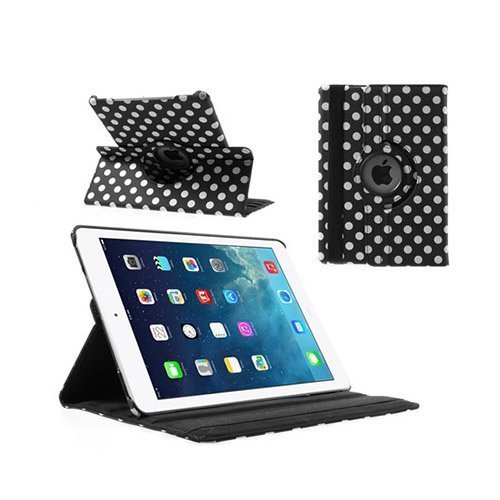 Polka Dots Musta Ipad Air Nahkakotelo