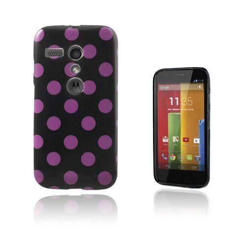 Polka Dots Musta / Purppura Motorola Moto G Suojakuori