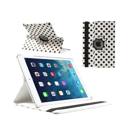 Polka Dots Valkoinen Ipad Air Nahkakotelo