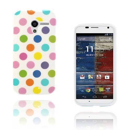 Polka Dots Valkoinen Värikäs Motorola Moto X Suojakuori